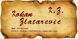 Kokan Zlatarević vizit kartica